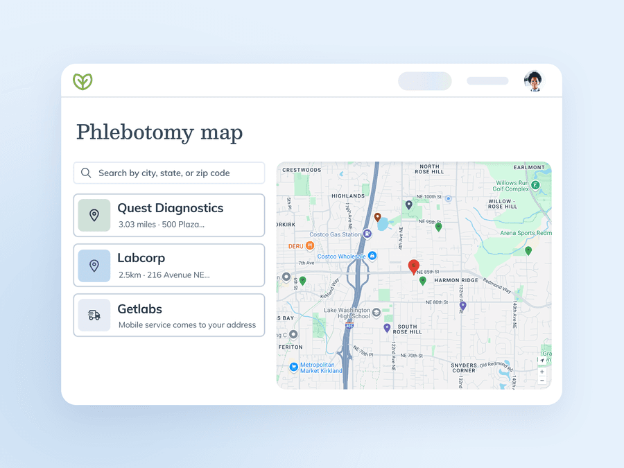 phlebotomy map