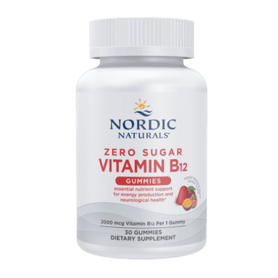 Zero Sugar Vitamin B12 Gummies, Passion Fruit Flavored (30 gummies)