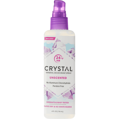 Unscented Crystal Body Spray Deodorant (4 Ounces)