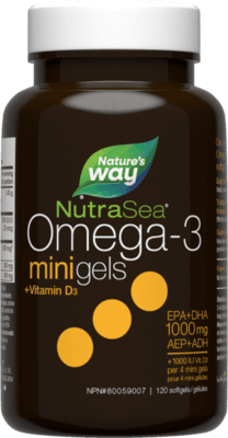 NutraSea+D Omega-3 Minigels Fresh Mint 120 softgels (120 Softgels)