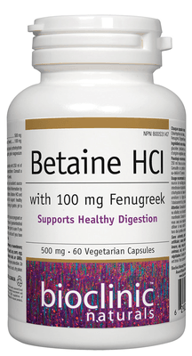Betaine HCI with 100 mg Fenugreek (60 capsules)