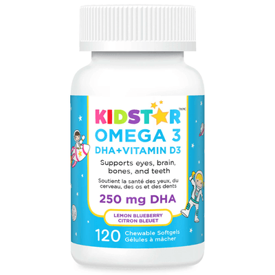 Omega 3 DHA+ Vitamin D3 Chewables (Lemon Blueberry) (60 Softgels)
