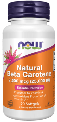 Natural Beta Carotene 25,000IU (90 Softgels)