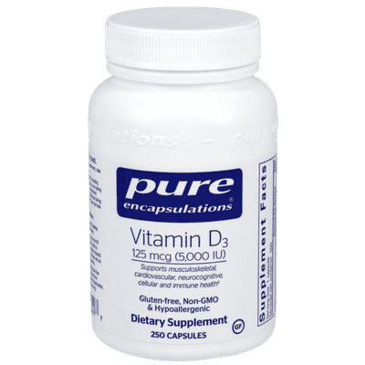 Vitamin D3  125mcg (5,000IU) (250 capsules)