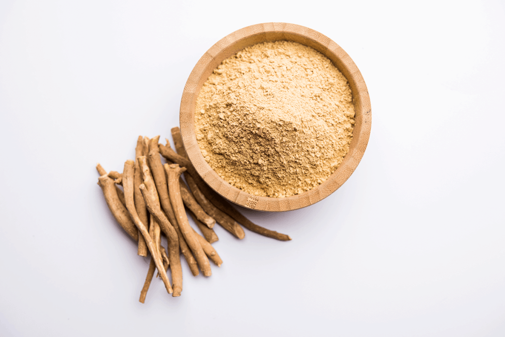 Ashwagandha in plant and powder form