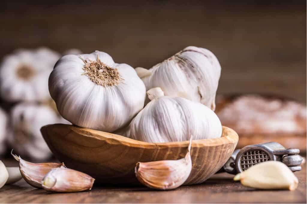 garlic gloves in a basket