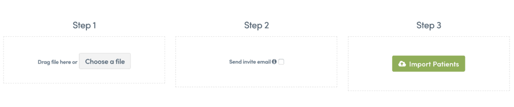 A 3 step visual illustrates how easy it is to upload your patient list.