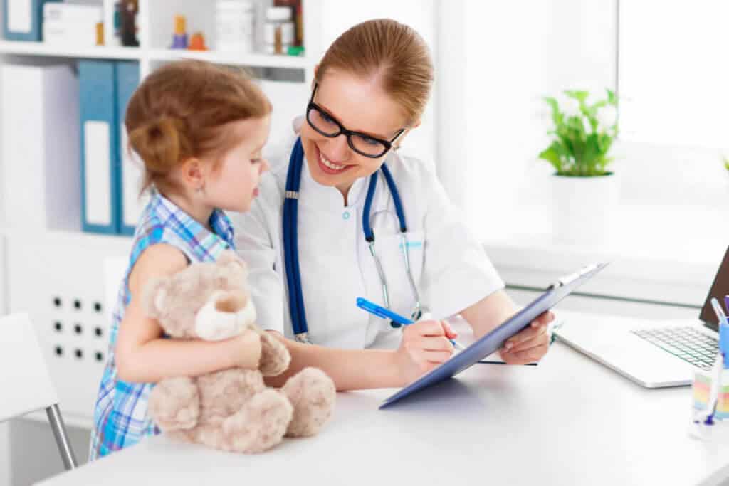 physician explaining to a child