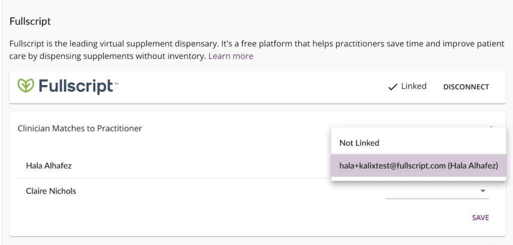 Kalix Fullscript integration step 3