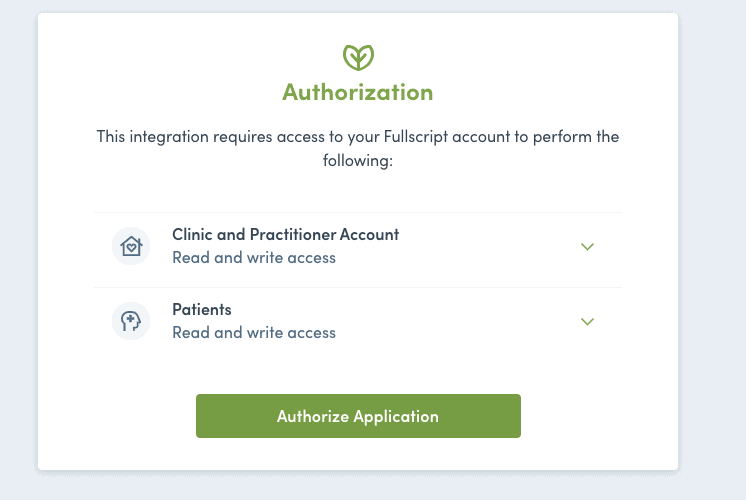 Living Plate Authorization Screenshot