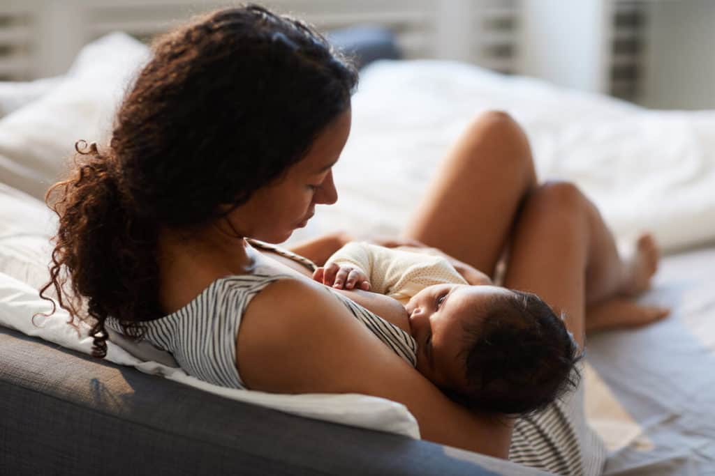 Woman holding baby
