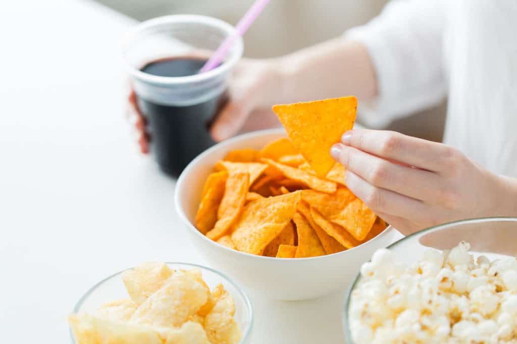 Woman eating carbohydrates