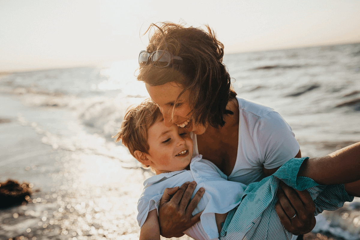 Woman holding baby 