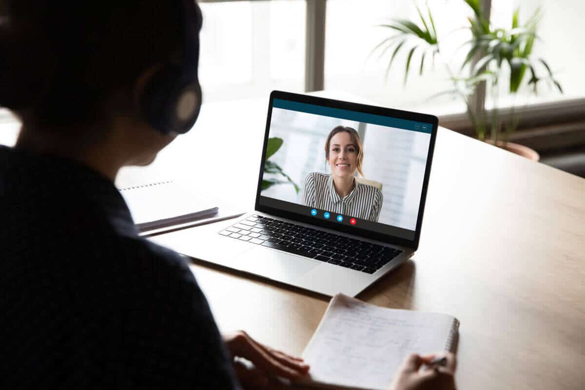 Practitioner running a virtual appointment