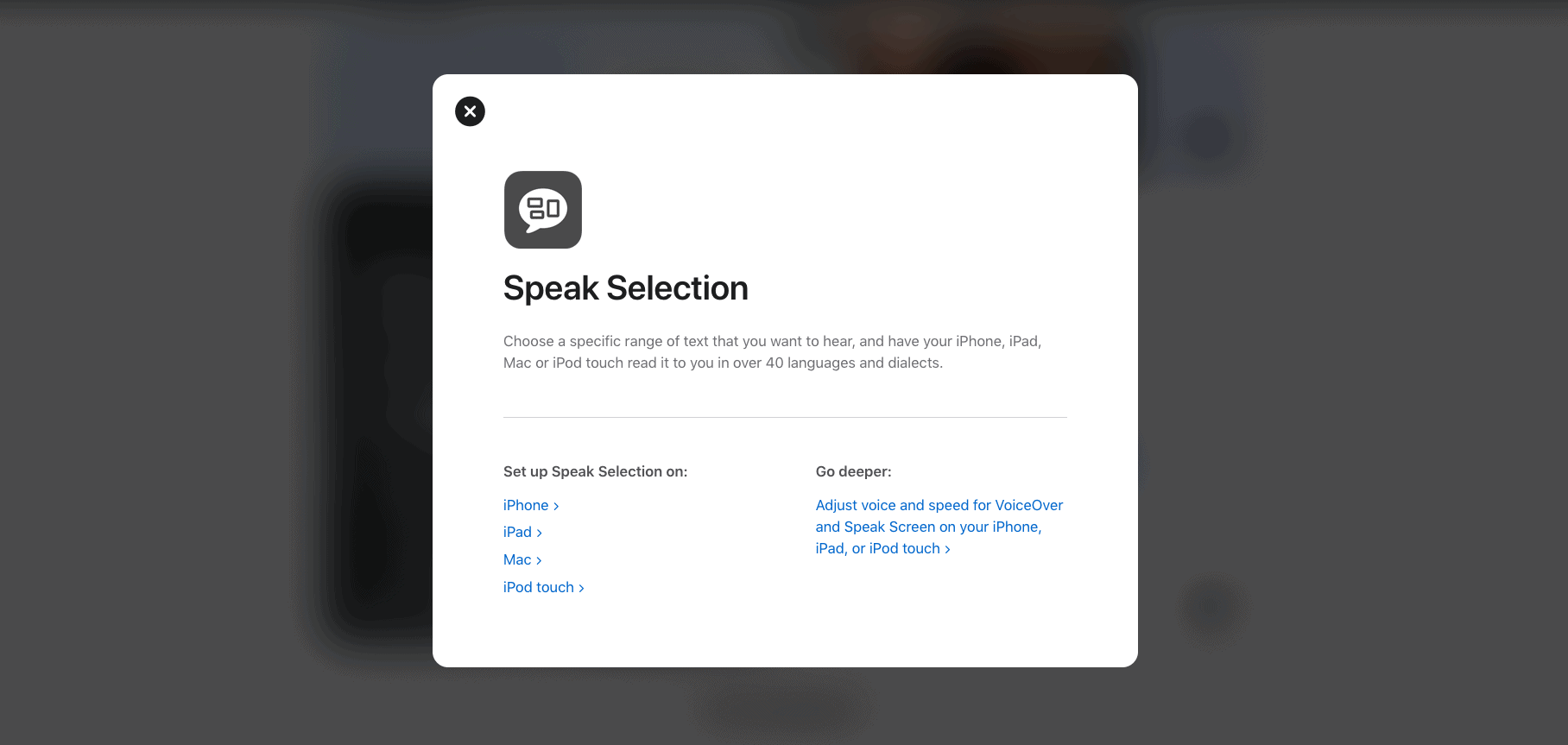 digital accessibility in healthtech apple speak selection tool
