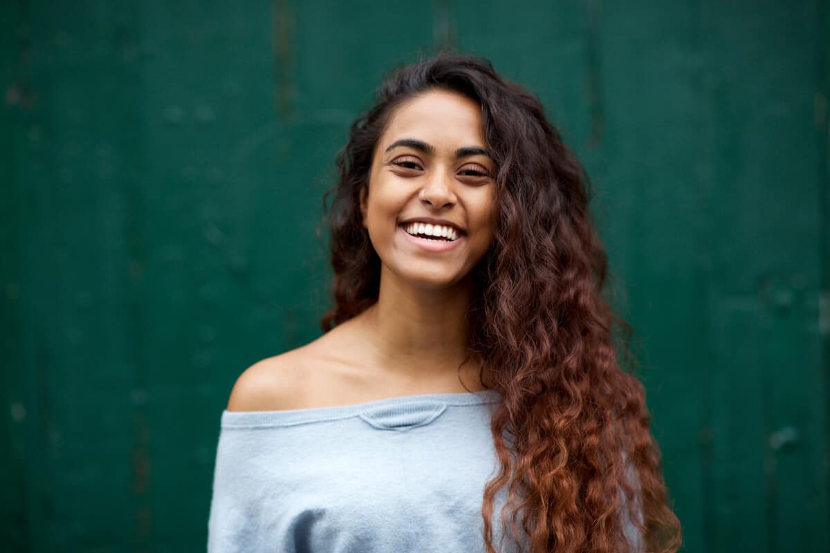 Healthy hair woman smiling