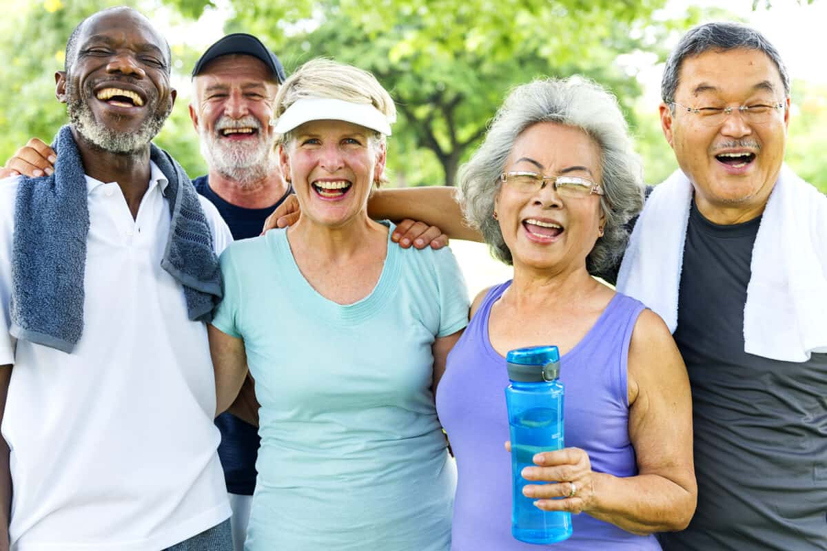 Group of people exercising 