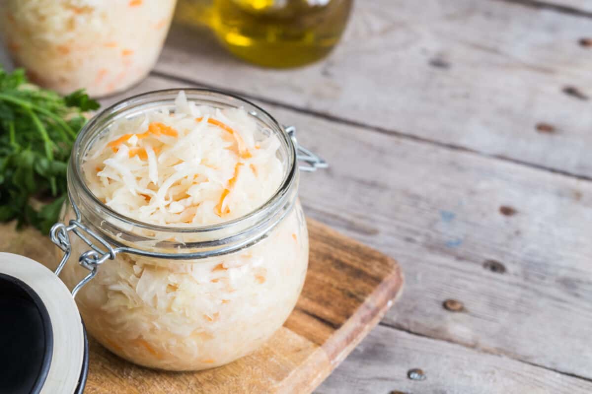 sauerkraut in a jar