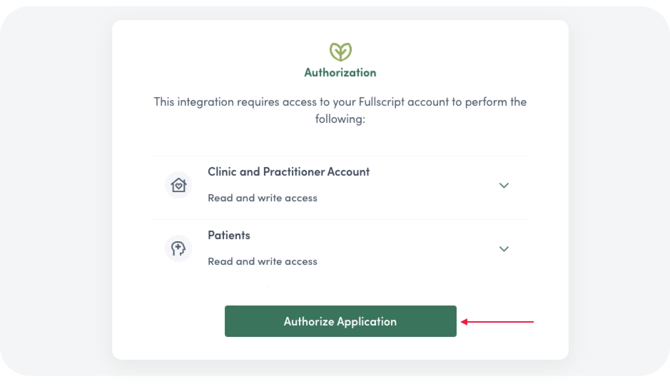 integrations partner screenshot of Fullscript sign-in screen