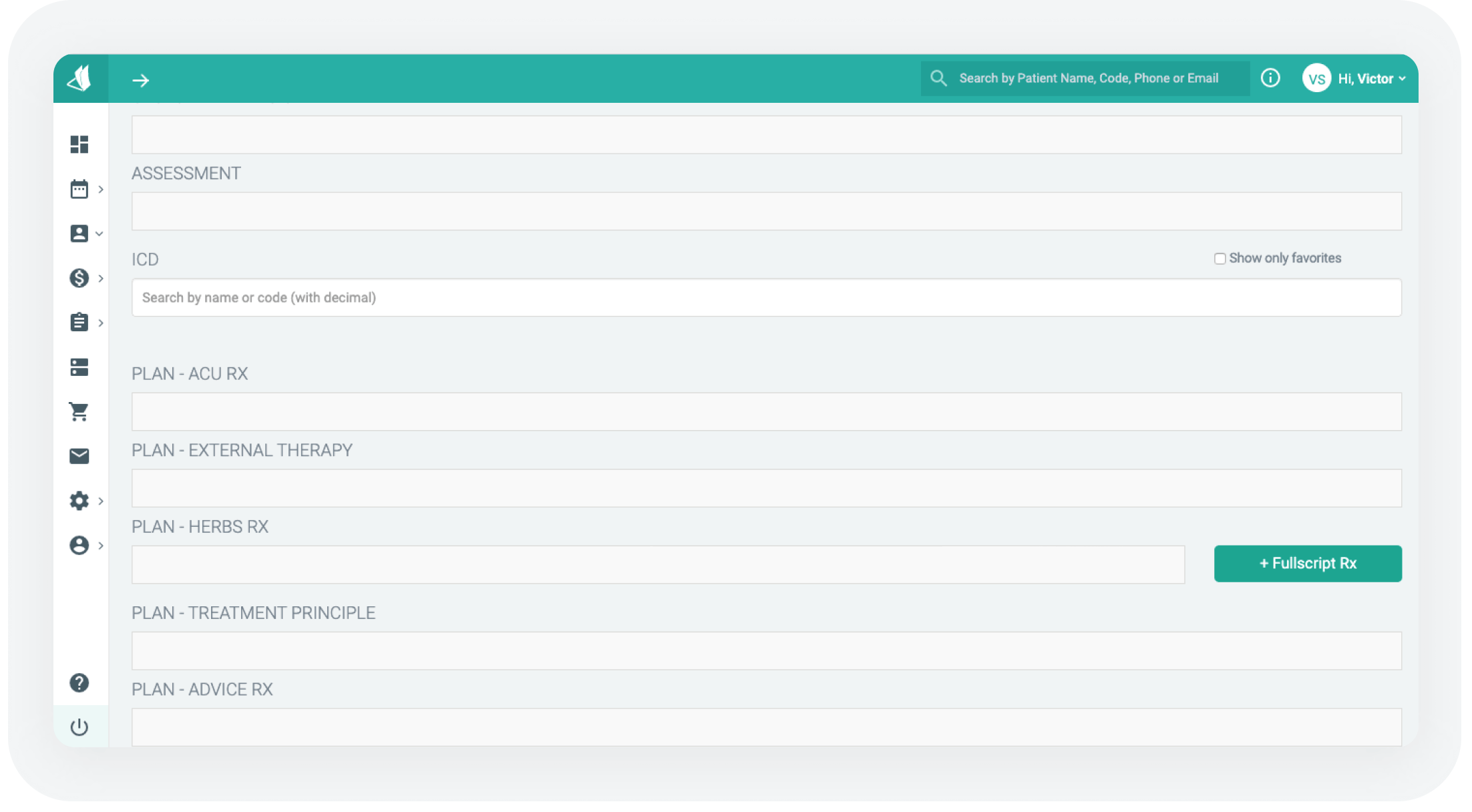 integrations partner screenshot of location of Fullscript integration in Unified Practice