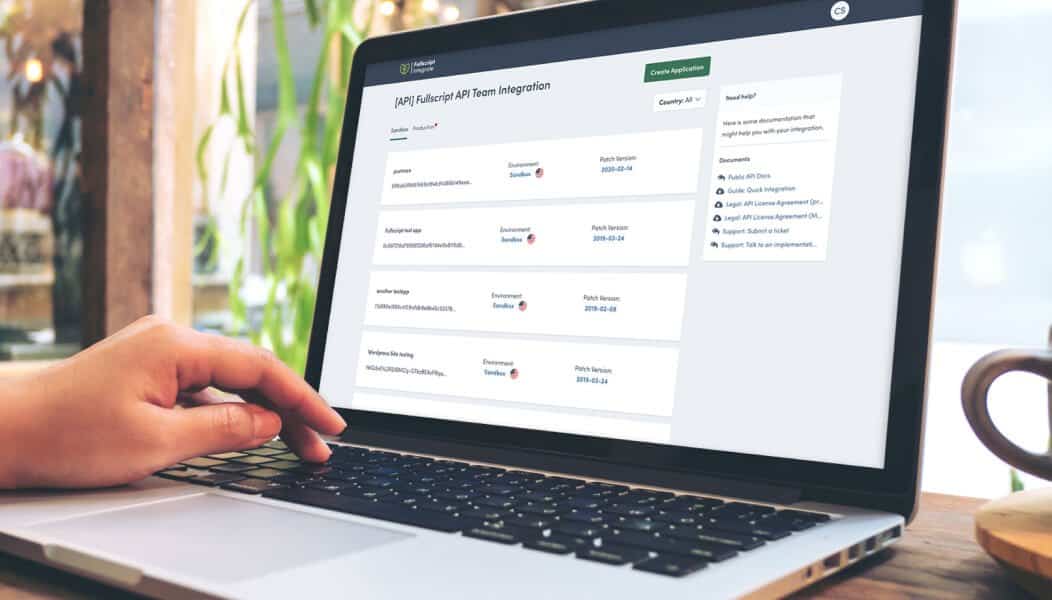 api fullscript treatment plan tool in an EHR platform
