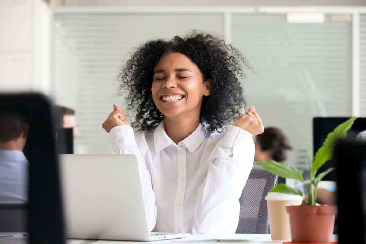 woman smiling