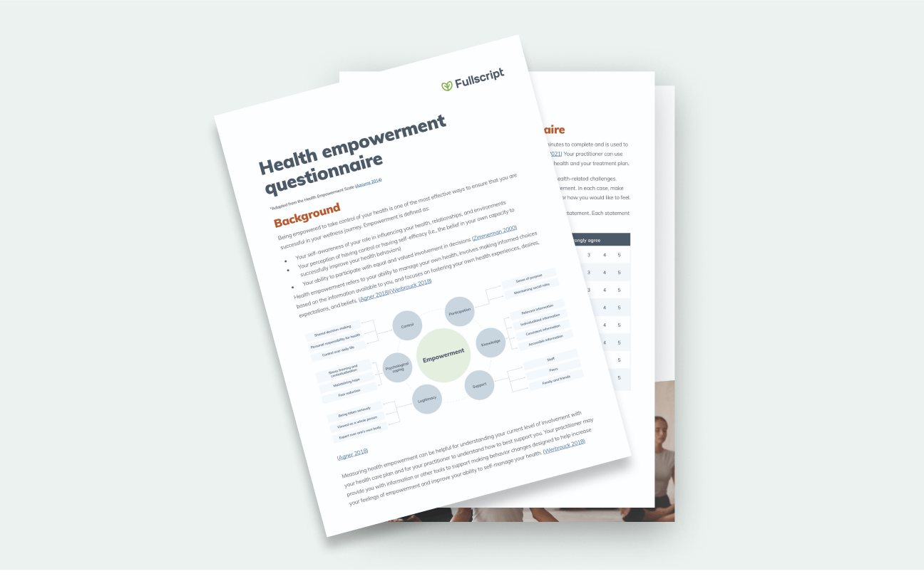 health empowerment questionnaire handout