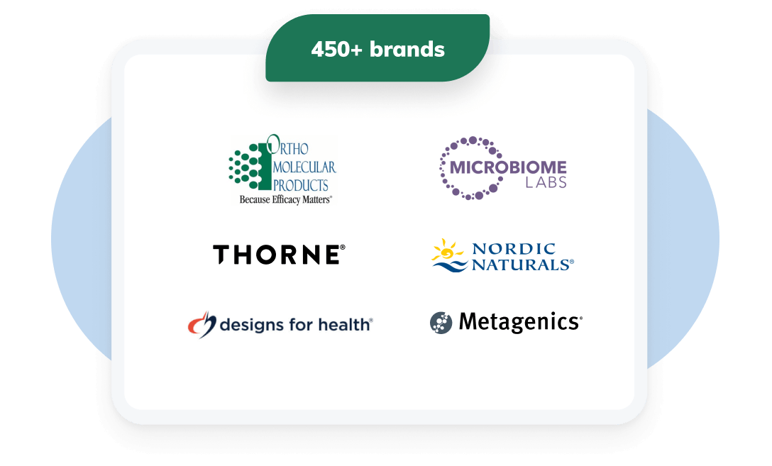 Tablet displaying supplement brand logos