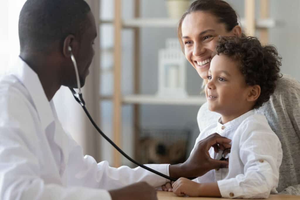 doctor taking a babies vitals