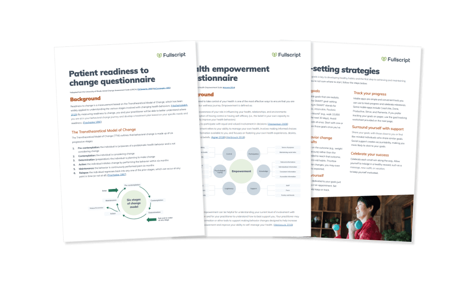 fullscript behavioral change assessment tools