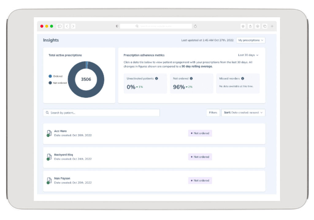 fullscript treatment adherence dashboard