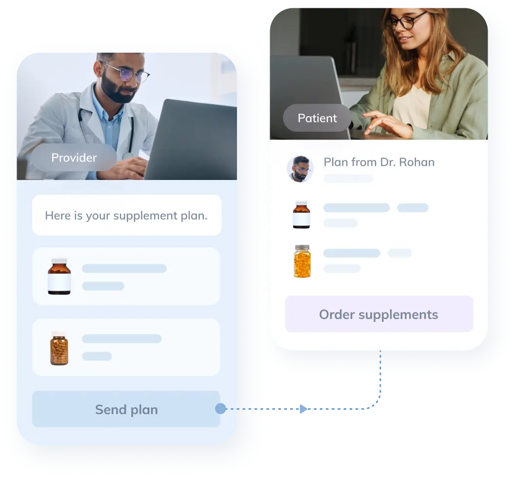 Practitioner and patient online supplement plans