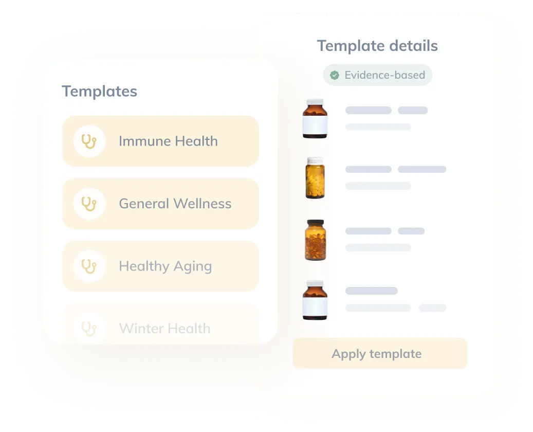 Fullscript evidence-based templates