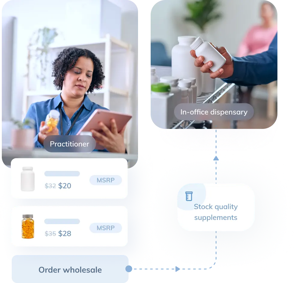 Practitioner ordering wholesale with Fullscript