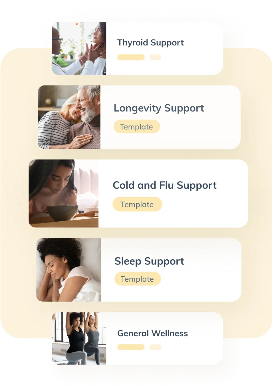 Popular health and wellness templates in Fullscript