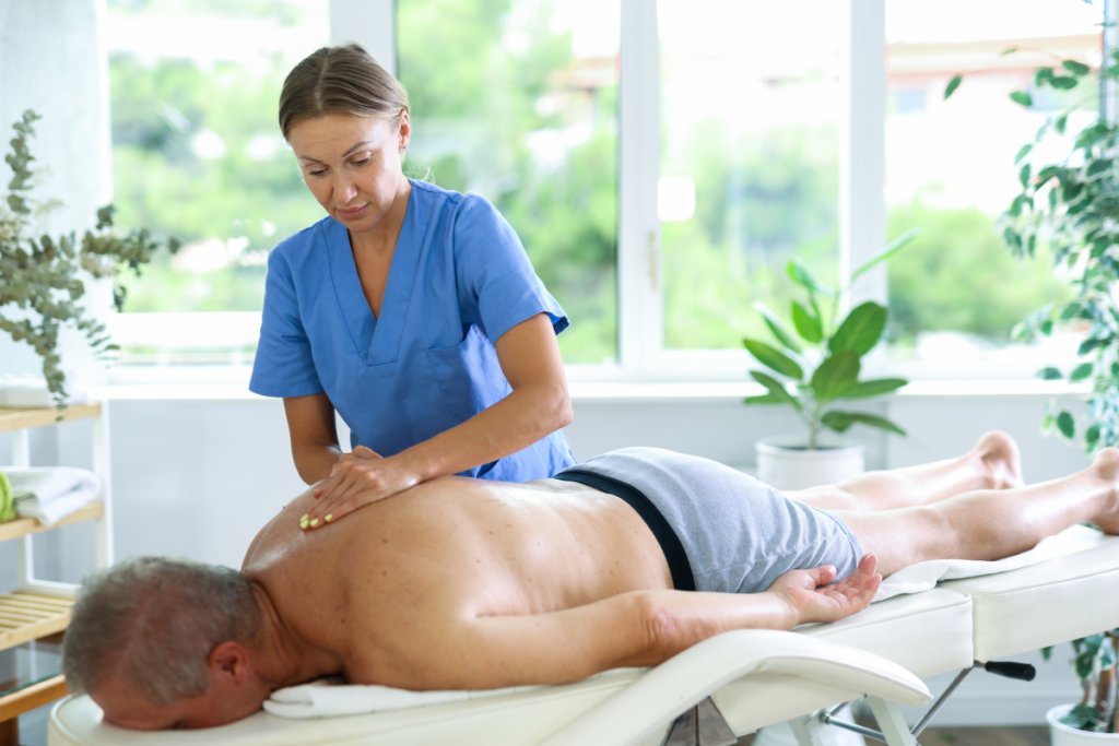 provider giving a patient a massage to support whole person care