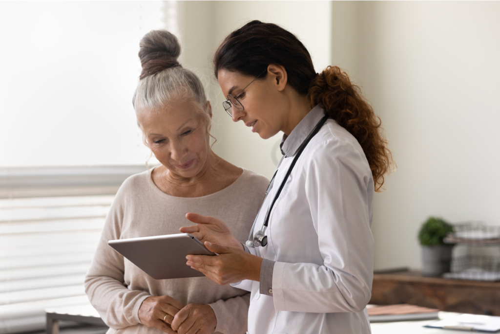 practitioner explaining a methylation test to a patient