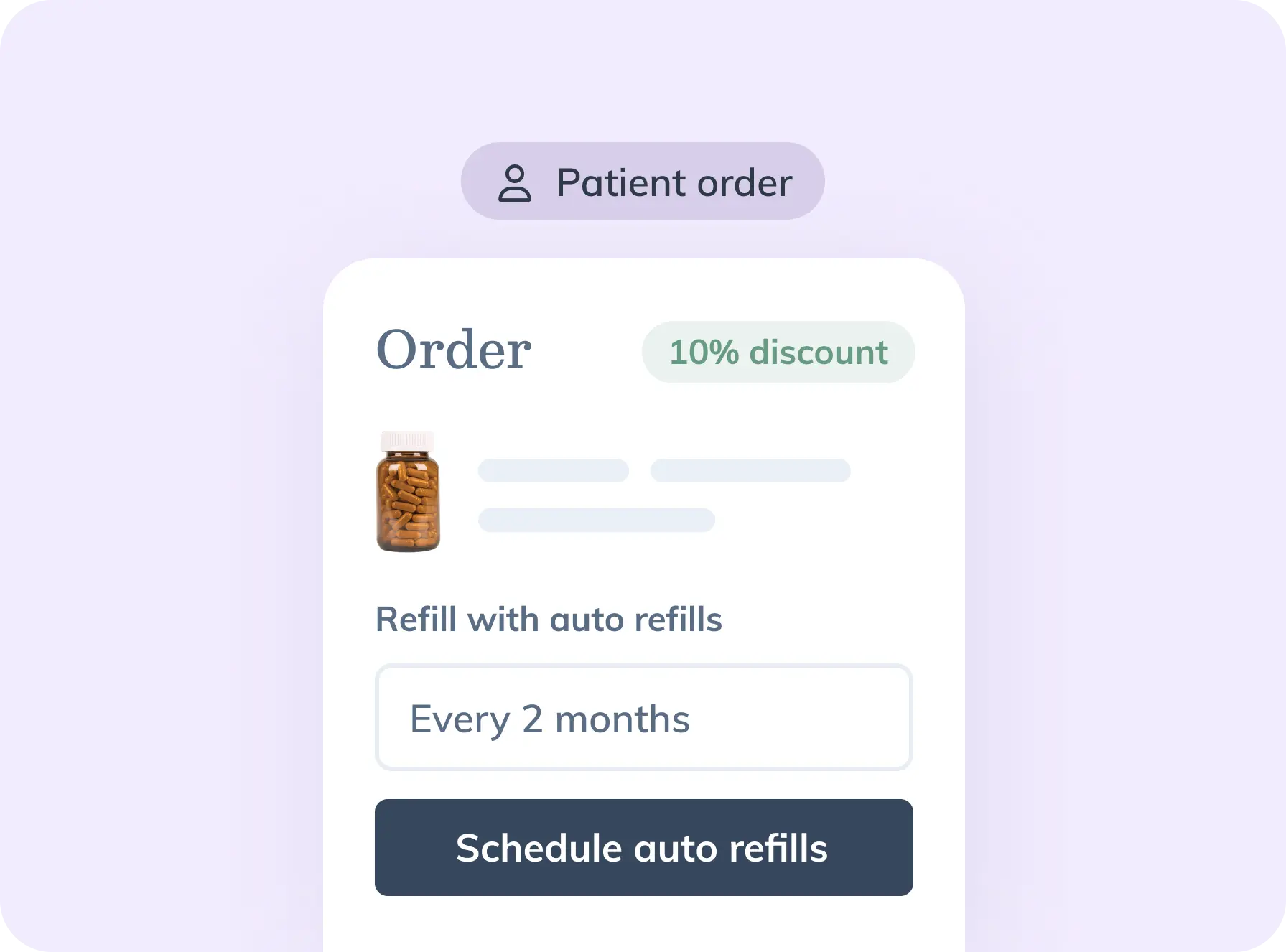 Patient schedule Autoship on Fullscript app