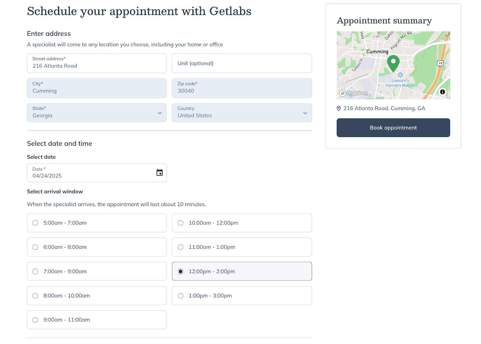 booking appointments with getlab on fullscript1